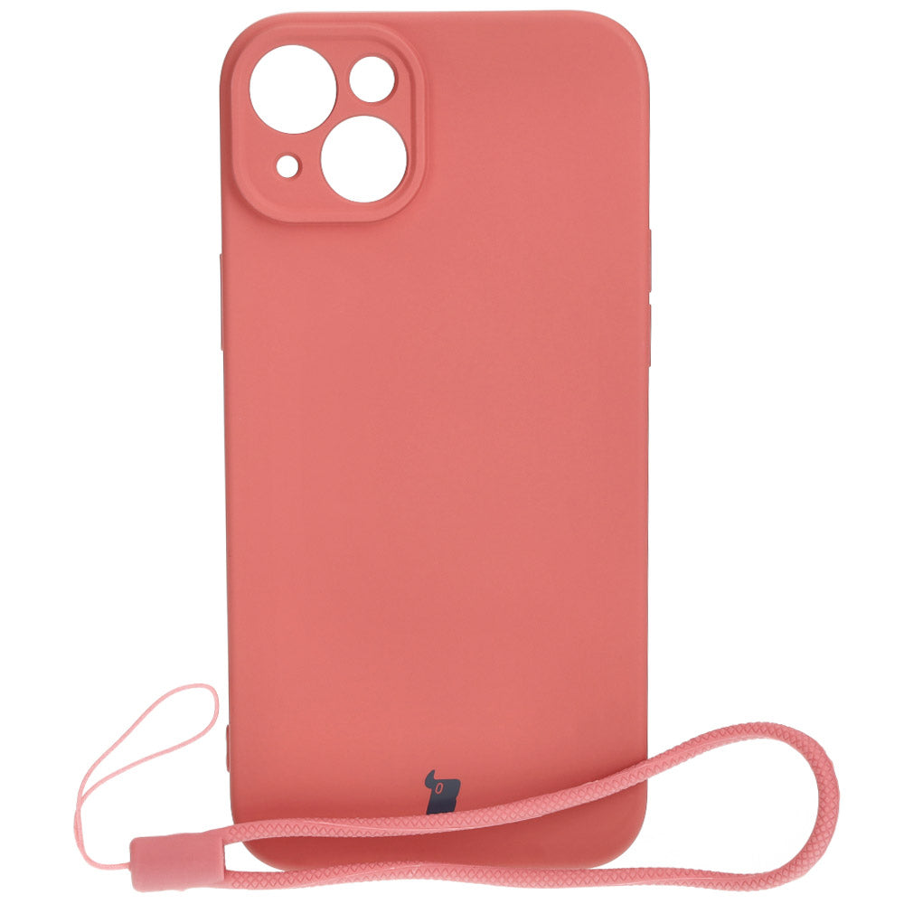 Schutzhülle Bizon Case Silicone für iPhone 15 Plus, Dunkelrosa