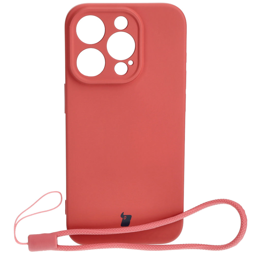 Schutzhülle Bizon Case Silicone für iPhone 15 Pro, Dunkelrosa
