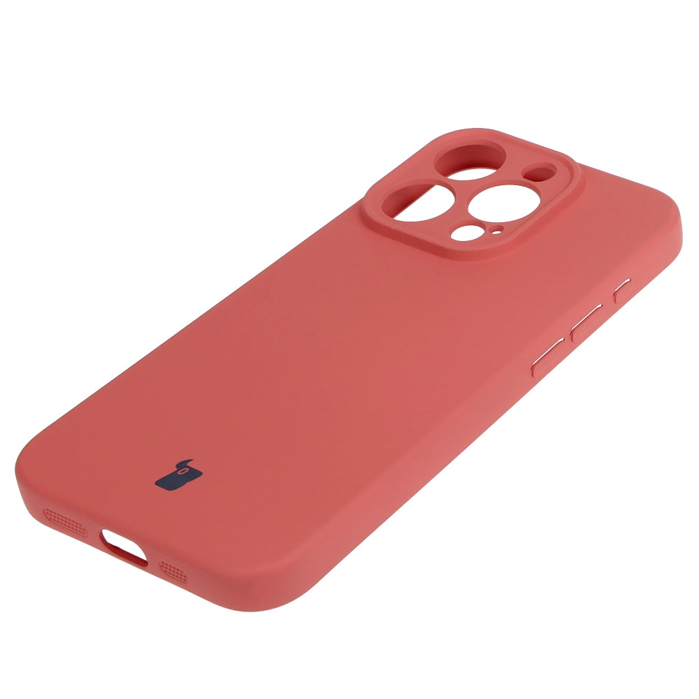 Schutzhülle Bizon Case Silicone für iPhone 15 Pro, Dunkelrosa