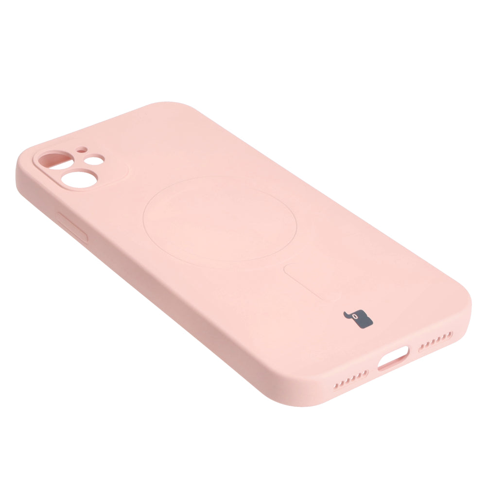Schutzhülle Bizon Case Silicone MagSafe für Apple iPhone 11, Hellrosa