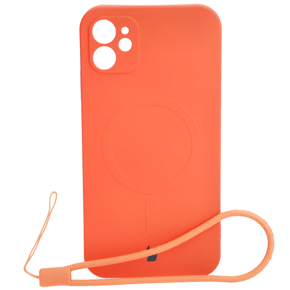 Schutzhülle Bizon Case Silicone MagSafe für Apple iPhone 11, Karottenfarbe
