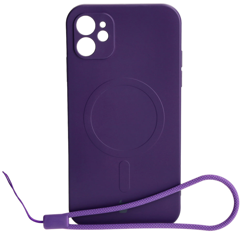 Schutzhülle Bizon Case Silicone MagSafe für Apple iPhone 11, Pflaumenfarbe