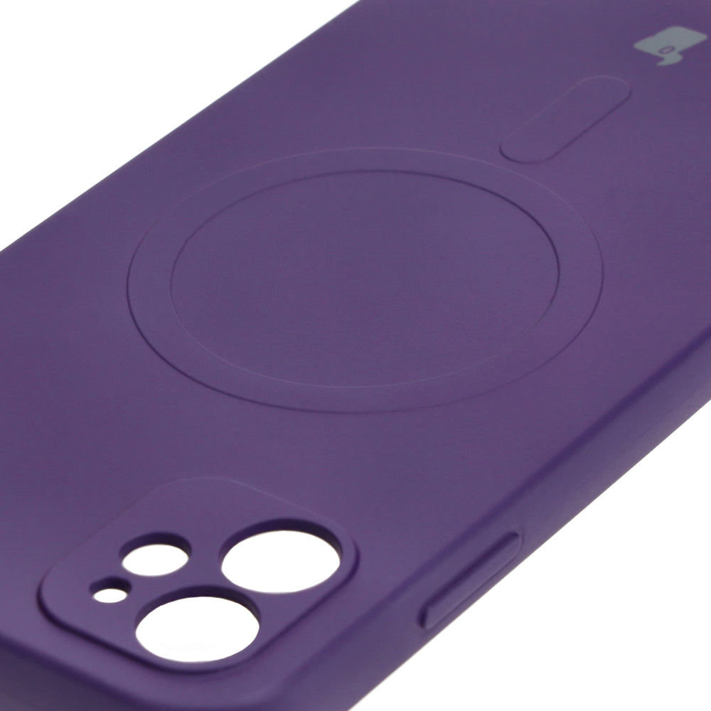 Schutzhülle Bizon Case Silicone MagSafe für Apple iPhone 11, Pflaumenfarbe