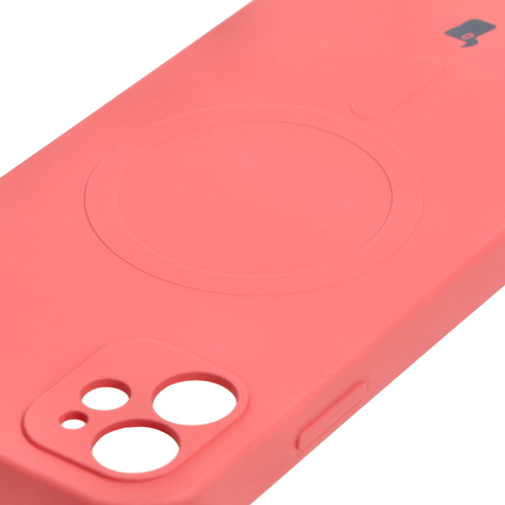 Schutzhülle Bizon Case Silicone MagSafe für Apple iPhone 11, Dunkelrosa