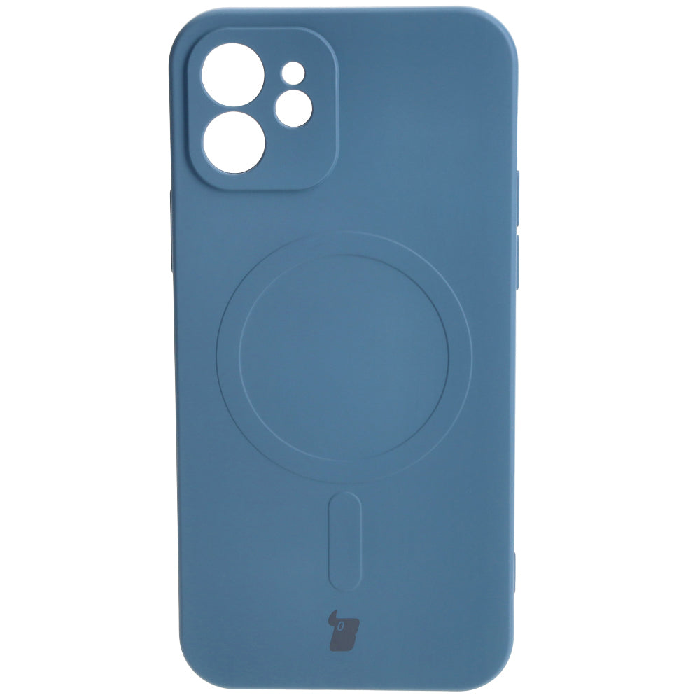 Silikon Handyhülle mit Magnetring Bizon Case Silicone Magnetic für iPhone 12, Dunkelblau
