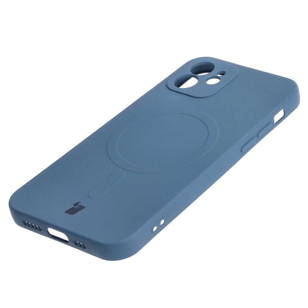 Silikon Handyhülle mit Magnetring Bizon Case Silicone Magnetic für iPhone 12, Dunkelblau