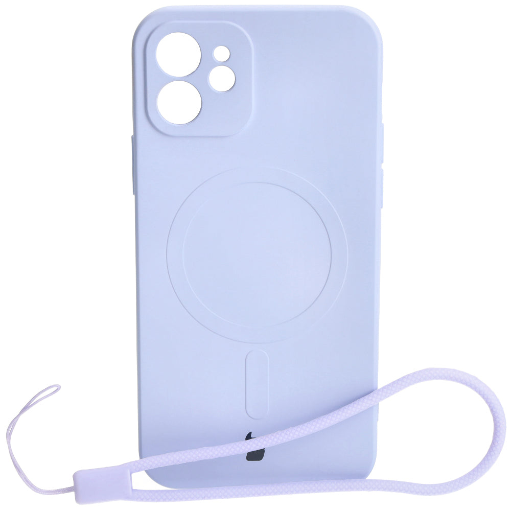 Silikon Handyhülle mit Magnetring Bizon Case Silicone Magnetic für iPhone 12, Hellviolett