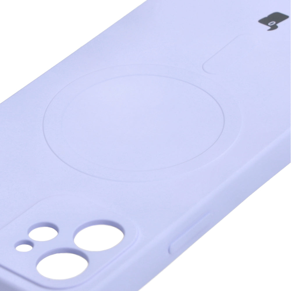 Silikon Handyhülle mit Magnetring Bizon Case Silicone Magnetic für iPhone 12, Hellviolett