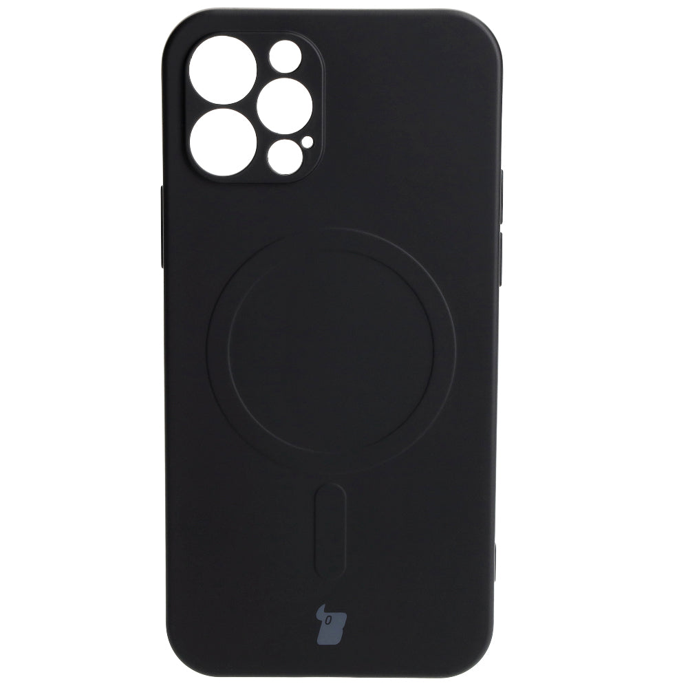 Schutzhülle Bizon Case Silicone MagSafe für Apple iPhone 12 Pro, Schwarz