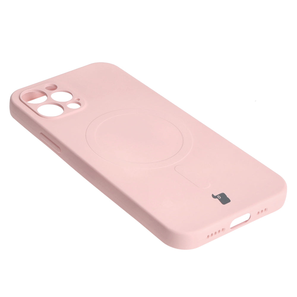 Schutzhülle Bizon Case Silicone MagSafe für Apple iPhone 12 Pro, Hellrosa
