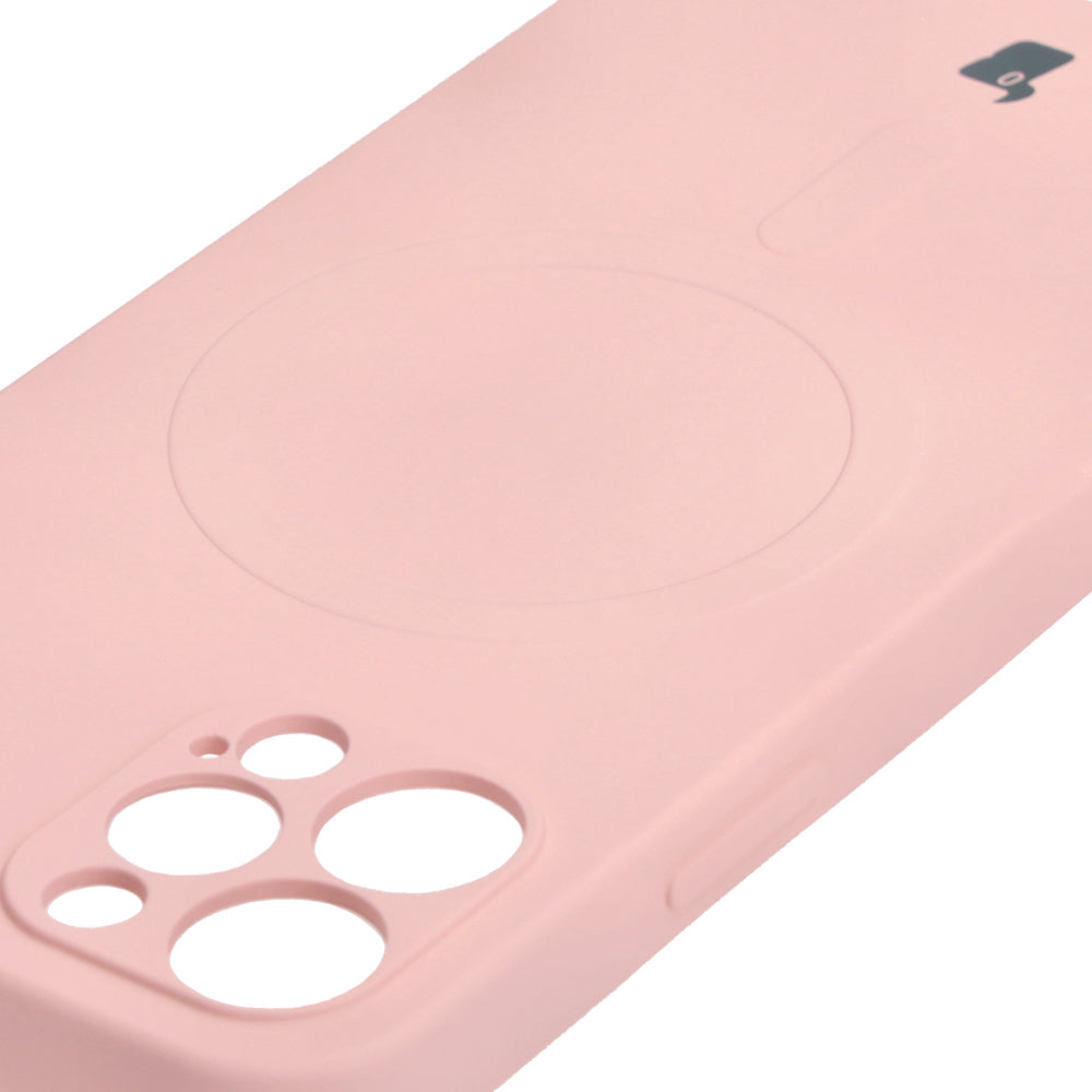 Schutzhülle Bizon Case Silicone MagSafe für Apple iPhone 12 Pro, Hellrosa