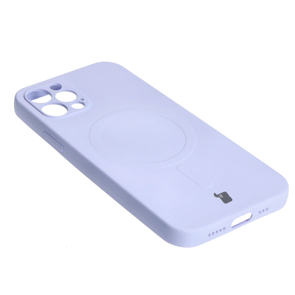 Schutzhülle Bizon Case Silicone MagSafe für Apple iPhone 12 Pro, Hellviolett