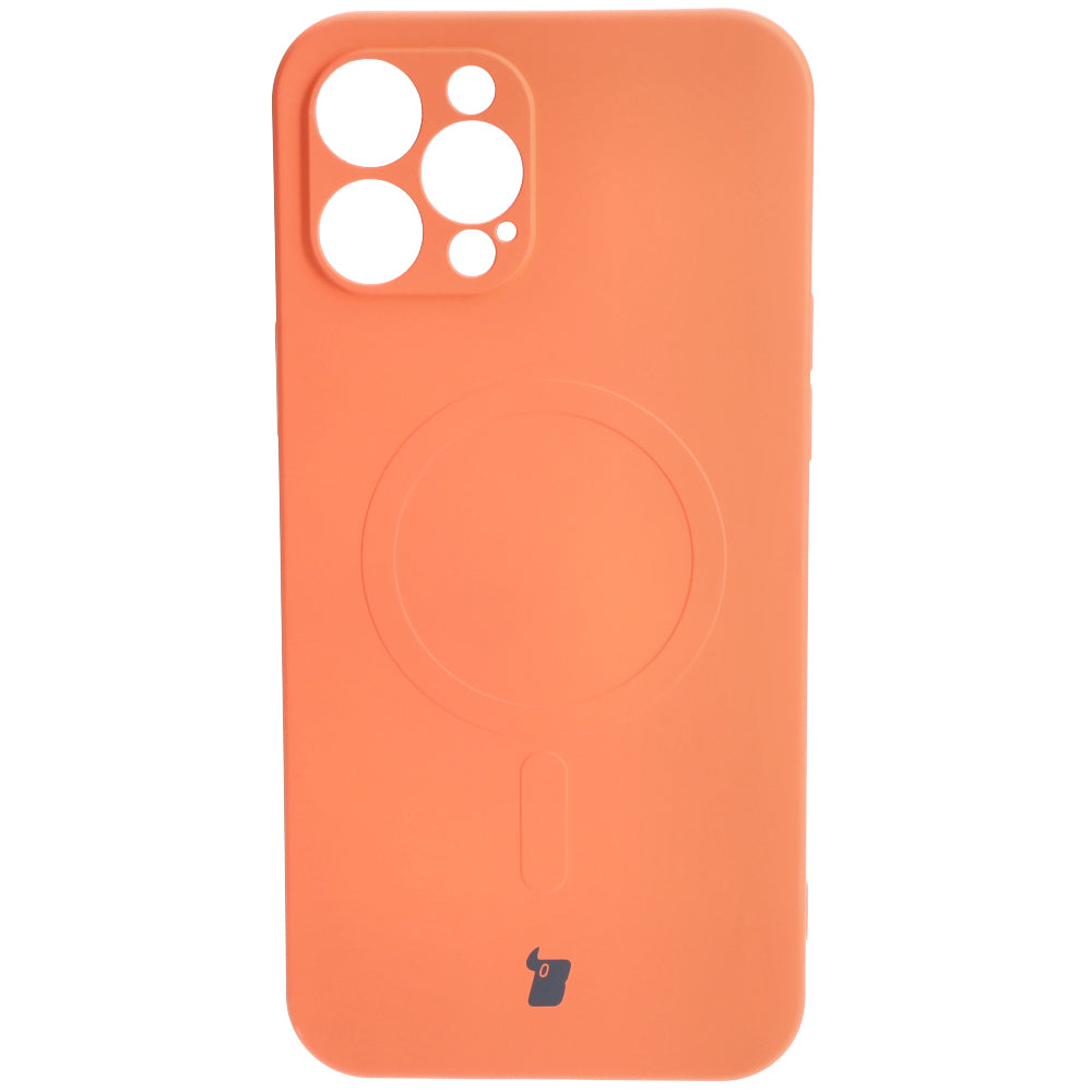 Silikon Handyhülle mit Magnetring Bizon Case Silicone Magnetic für iPhone 12 Pro Max, Orange