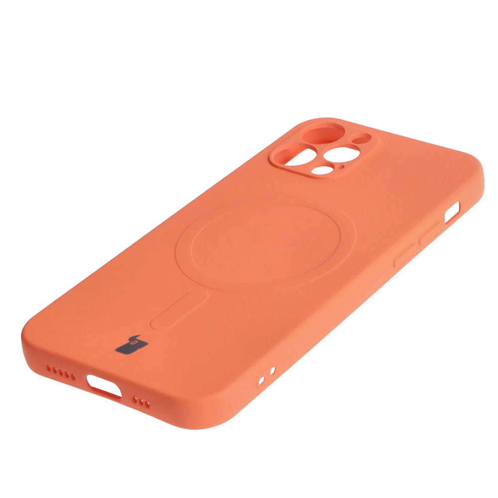 Schutzhülle Bizon Case Silicone MagSafe für Apple iPhone 12 Pro, Karottenfarbe