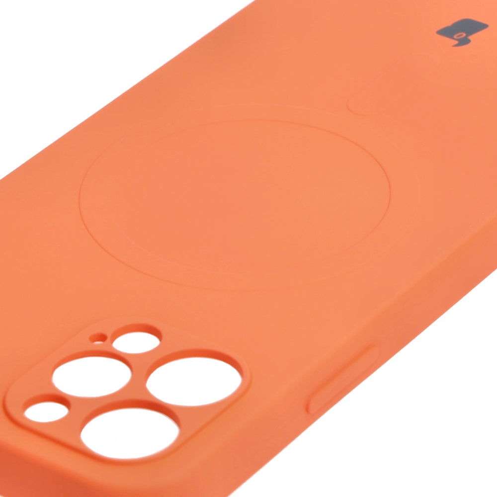 Schutzhülle Bizon Case Silicone MagSafe für Apple iPhone 12 Pro, Karottenfarbe