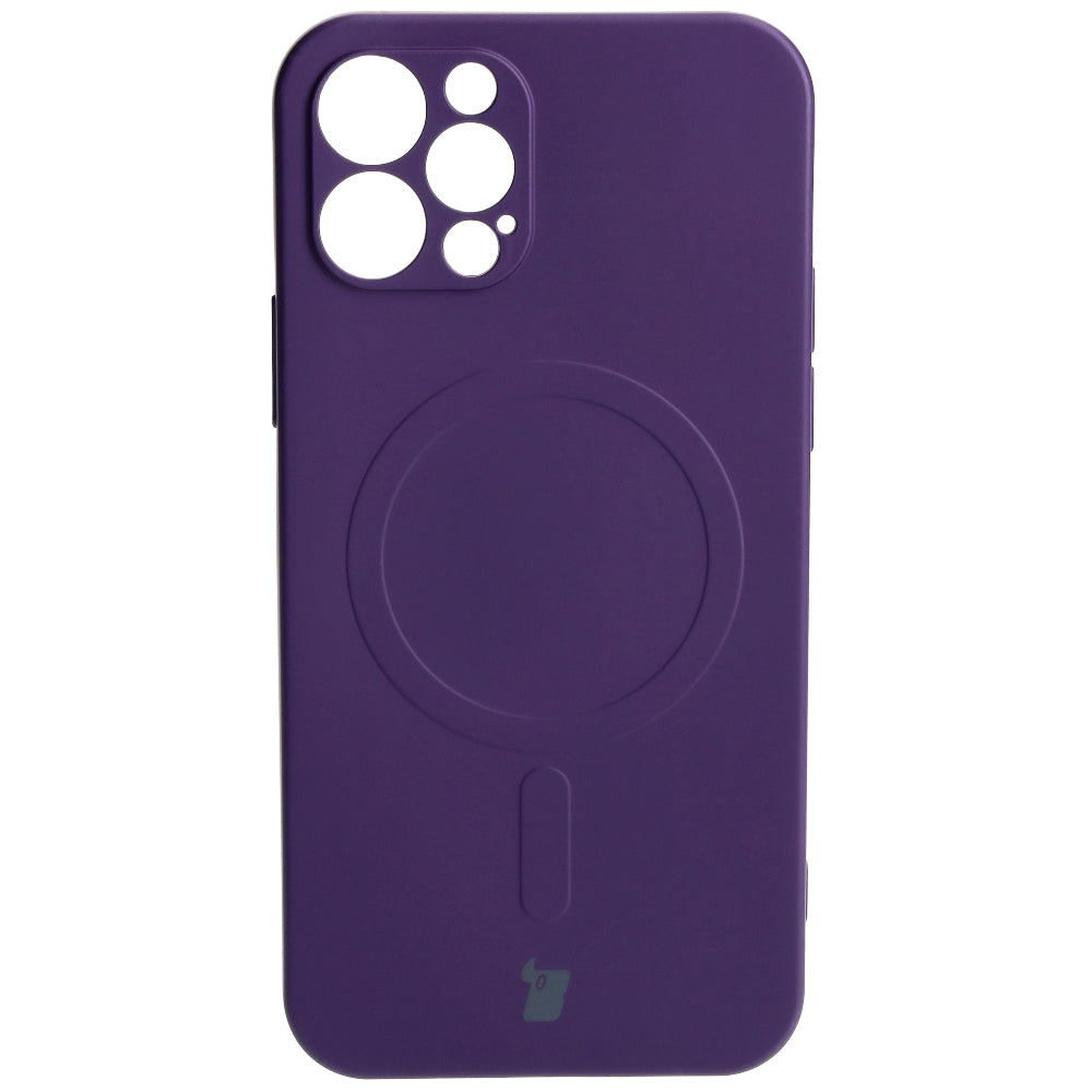 Schutzhülle Bizon Case Silicone MagSafe für Apple iPhone 12 Pro, Pflaumenfarbe