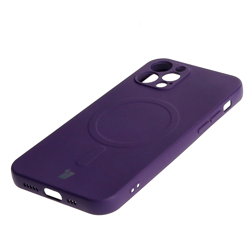 Schutzhülle Bizon Case Silicone MagSafe für Apple iPhone 12 Pro, Pflaumenfarbe
