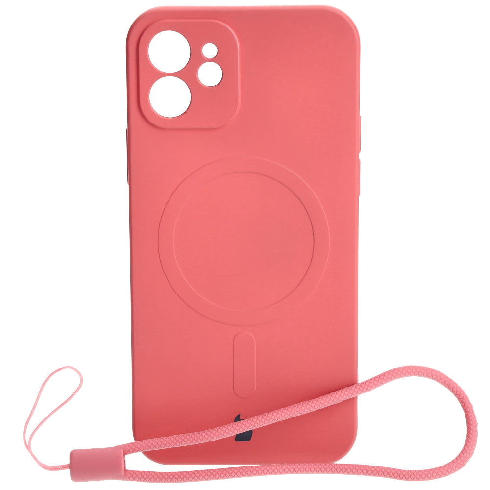 Schutzhülle Bizon Case Silicone MagSafe für Apple iPhone 12, Dunkelrosa