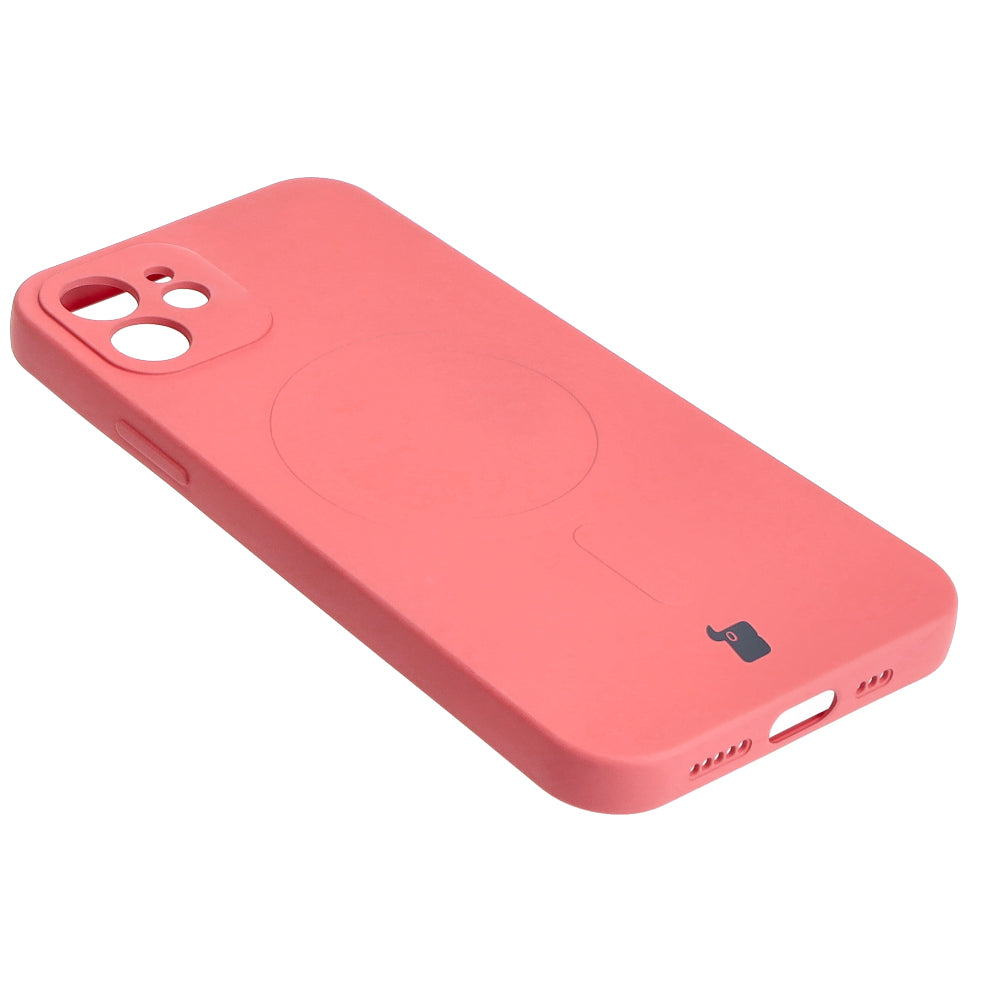 Schutzhülle Bizon Case Silicone MagSafe für Apple iPhone 12, Dunkelrosa