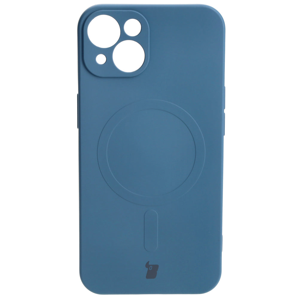 Silikon Handyhülle mit Magnetring Bizon Case Silicone Magnetic für iPhone 13, Dunkelblau