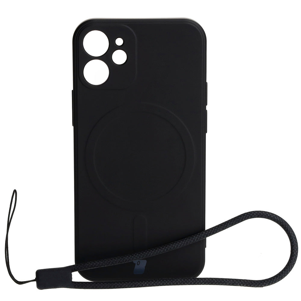 Schutzhülle Bizon Case Silicone MagSafe Sq für Apple iPhone 12 Mini, Schwarz