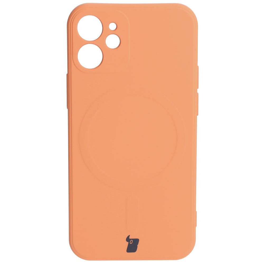 Schutzhülle Bizon Case Silicone MagSafe Sq für Apple iPhone 12 Mini, Karottenfarbe