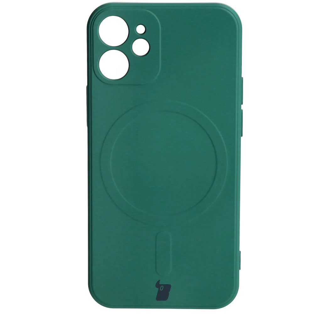 Schutzhülle Bizon Case Silicone MagSafe Sq für Apple iPhone 12 Mini, Dunkelgrün