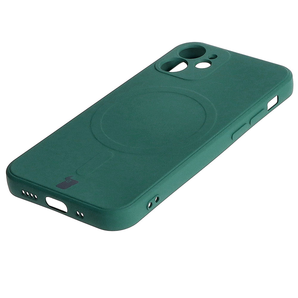 Schutzhülle Bizon Case Silicone MagSafe Sq für Apple iPhone 12 Mini, Dunkelgrün