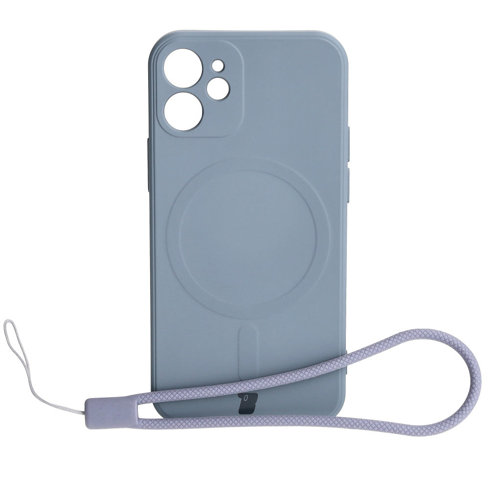 Schutzhülle Bizon Case Silicone MagSafe Sq für Apple iPhone 12 Mini, Grau