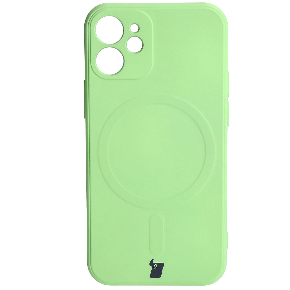 Schutzhülle Bizon Case Silicone MagSafe Sq für Apple iPhone 12 Mini, Hellgrün