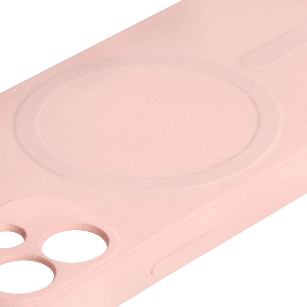 Schutzhülle Bizon Case Silicone MagSafe Sq für Apple iPhone 12 Mini, Hellrosa