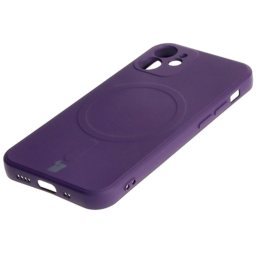 Schutzhülle Bizon Case Silicone MagSafe Sq für Apple iPhone 12 Mini, Pflaumenfarbe