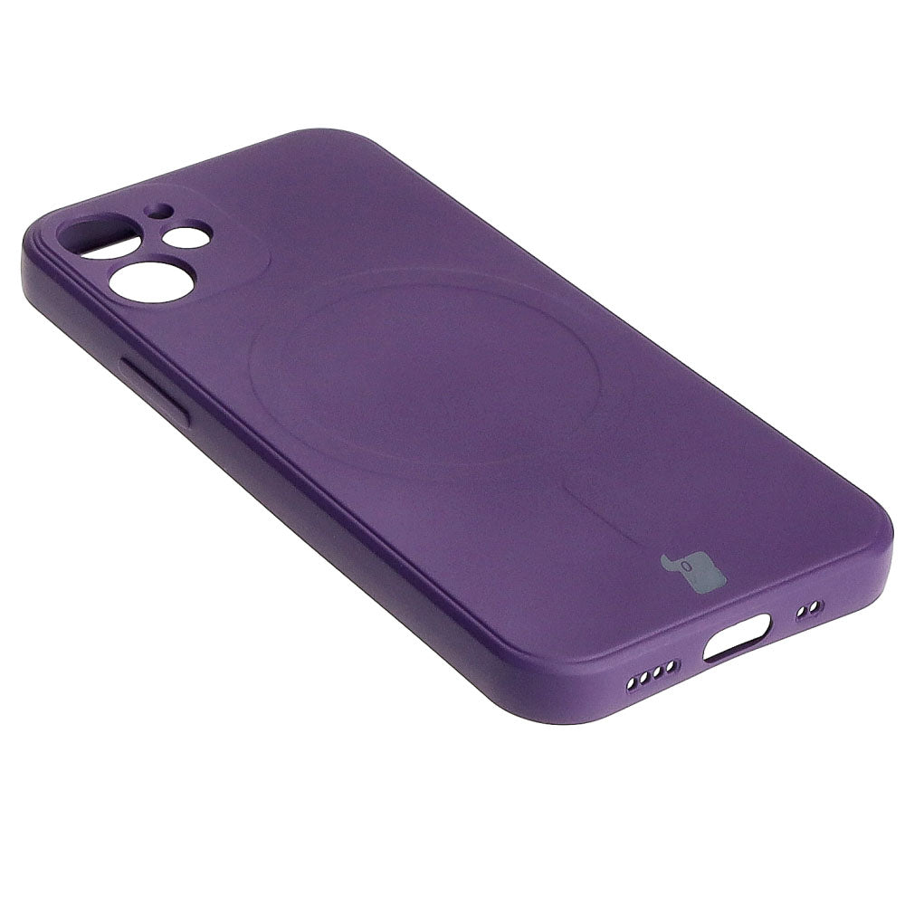 Schutzhülle Bizon Case Silicone MagSafe Sq für Apple iPhone 12 Mini, Pflaumenfarbe