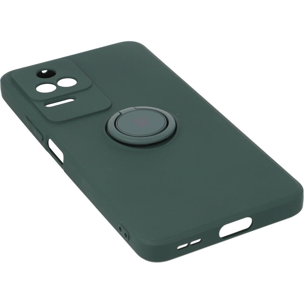 Schutzhülle Bizon Case Silicone Ring Sq für Xiaomi Poco F4, Dunkelgrün