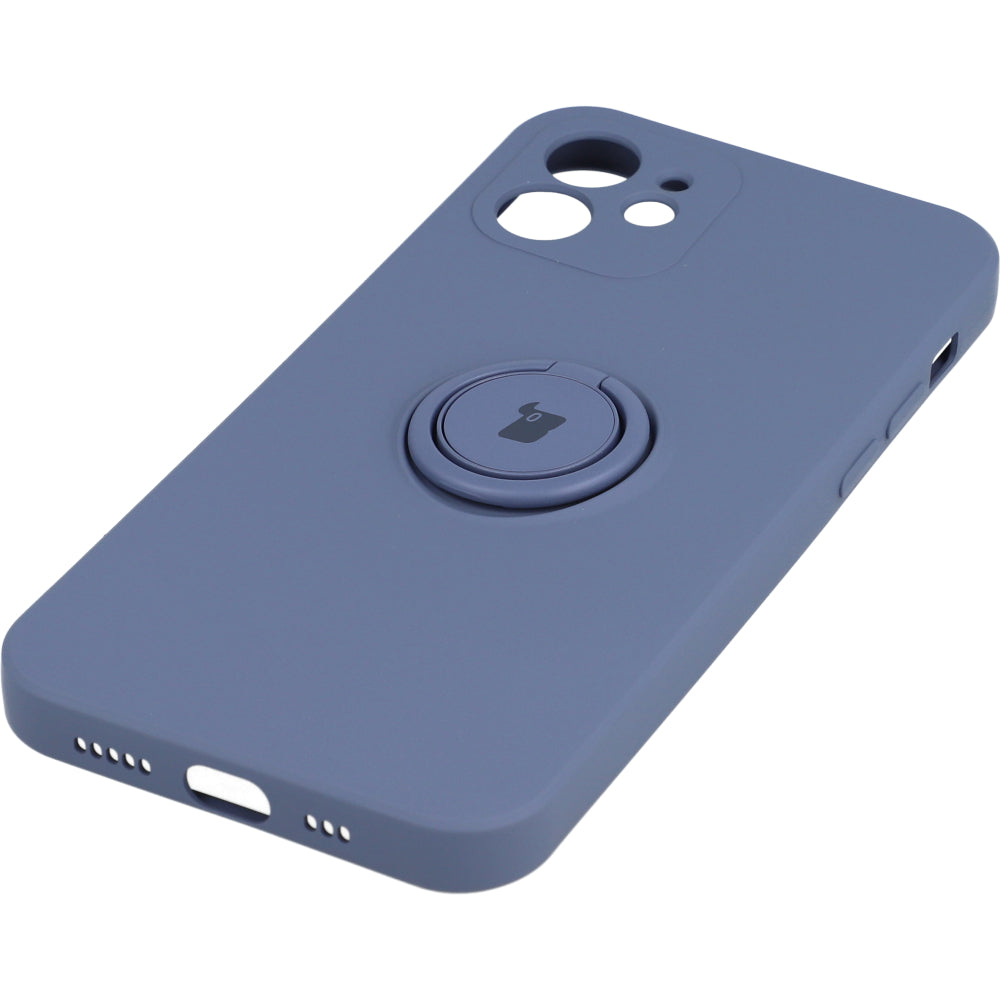 Schutzhülle Bizon Case Silicone Ring iPhone 12, Grau