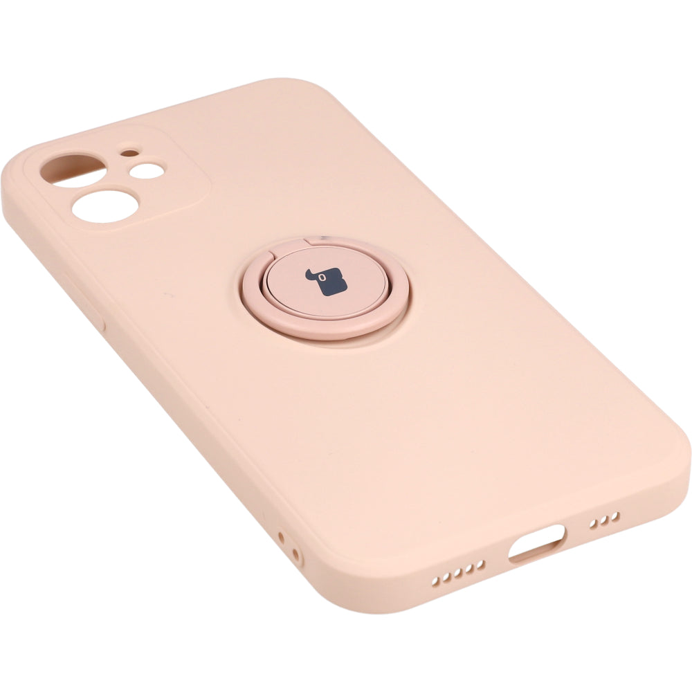 Schutzhülle Bizon Case Silicone Ring für iPhone 12, Hellrosa