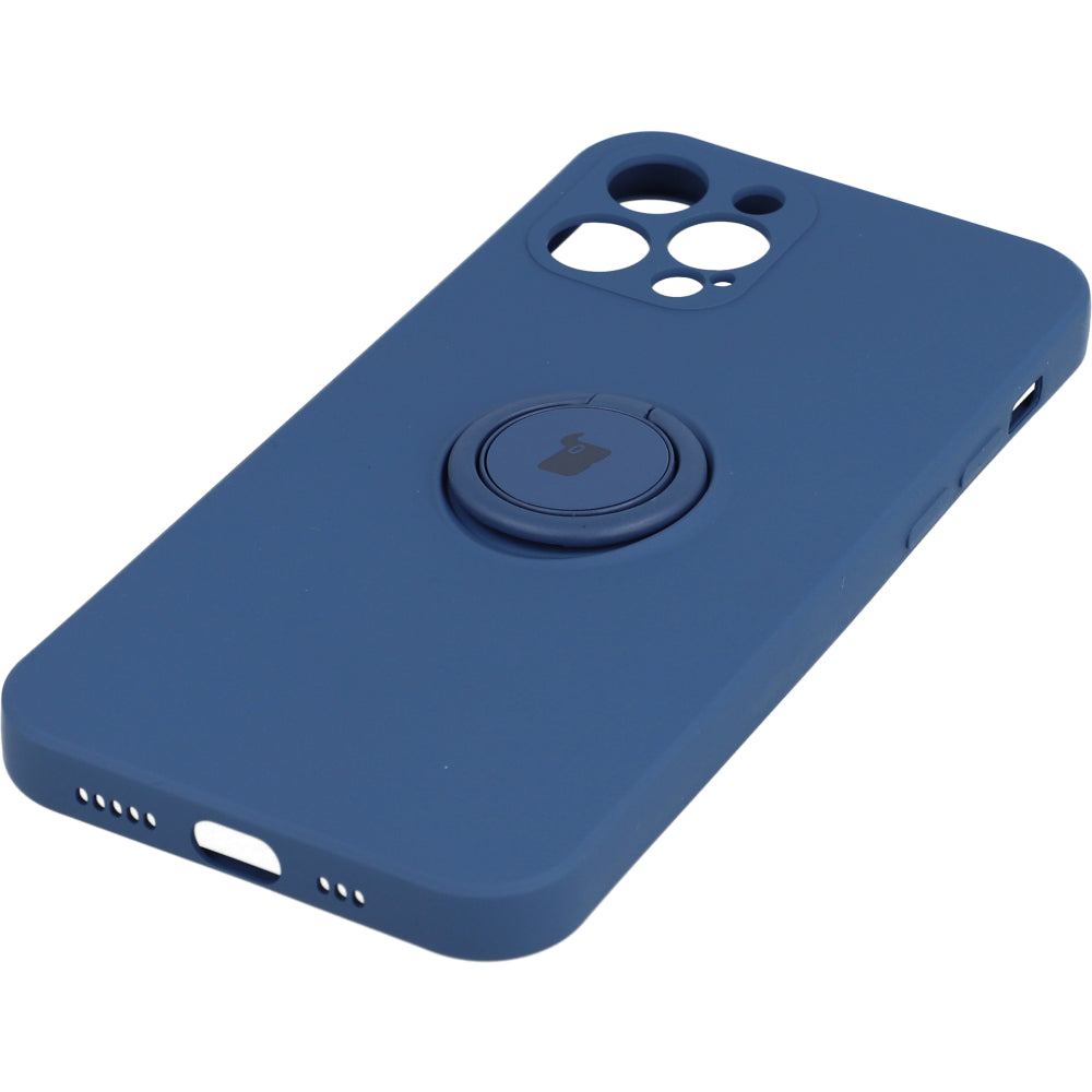 Schutzhülle Bizon Case Silicone Ring für iPhone 12 Pro, Dunkelblau