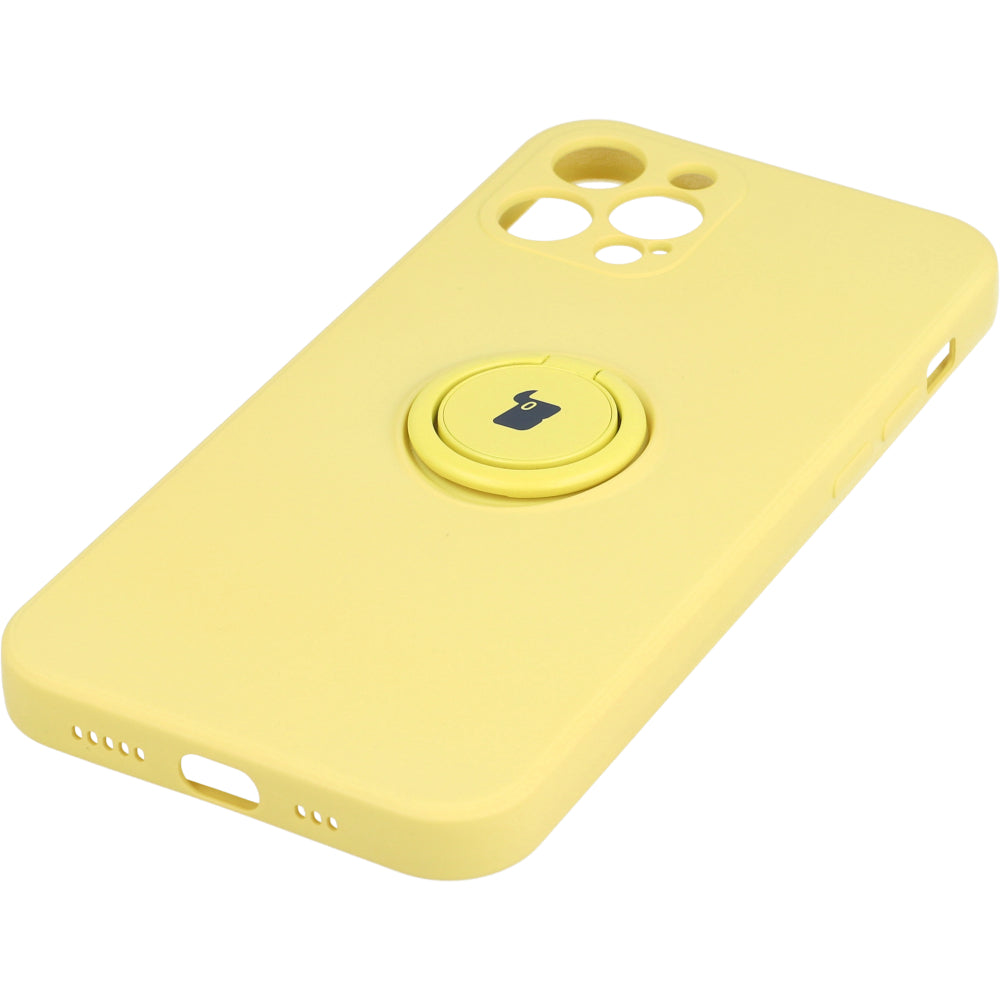 Schutzhülle Bizon Case Silicone Ring für iPhone 12 Pro, Gelb