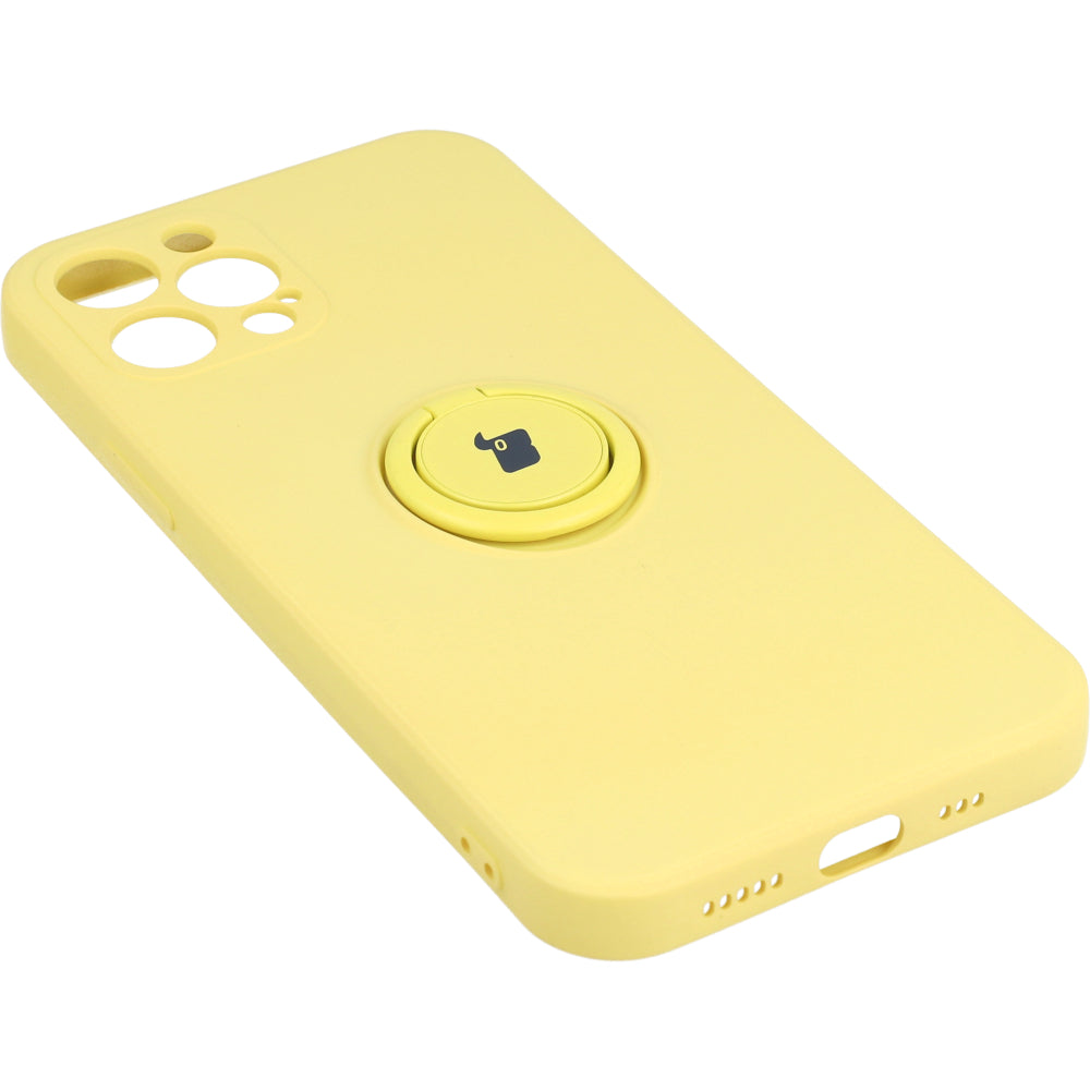 Schutzhülle Bizon Case Silicone Ring für iPhone 12 Pro, Gelb