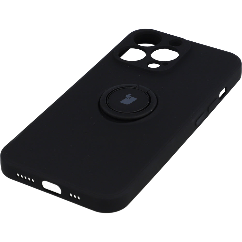 Schutzhülle Bizon Case Silicone Ring für iPhone 13 Pro, Schwarz