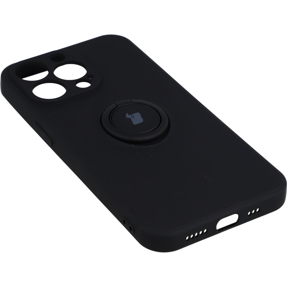Schutzhülle Bizon Case Silicone Ring für iPhone 13 Pro, Schwarz