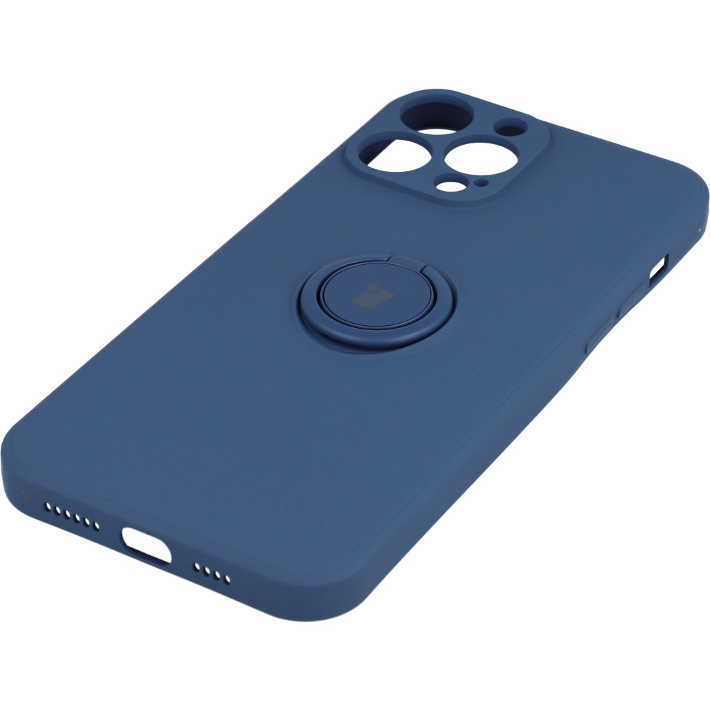 Schutzhülle Bizon Case Silicone Ring für iPhone 13 Pro Max, Dunkelblau