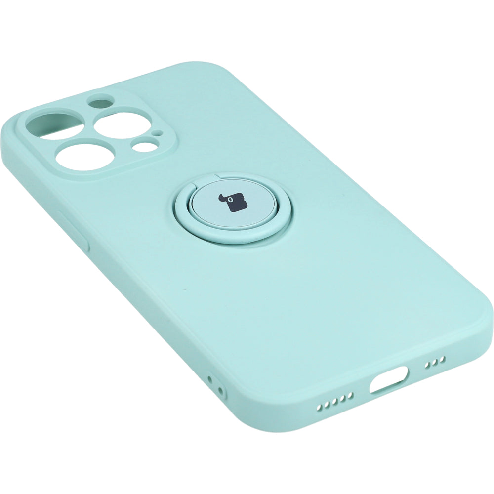 Schutzhülle Bizon Case Silicone Ring für iPhone 13 Pro, Türkis