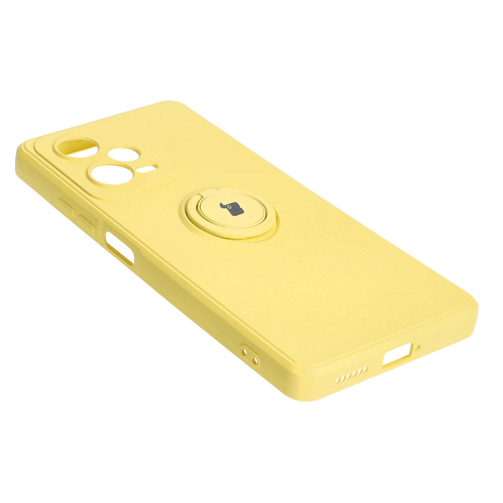 Schutzhülle Bizon Case Silicone Ring Sq für Xiaomi Redmi Note 12 Pro Plus 5G, Gelb