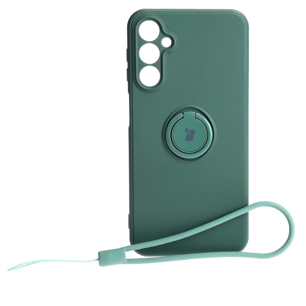 Schutzhülle Bizon Case Silicone Ring Sq für Galaxy A24, Dunkelgrün