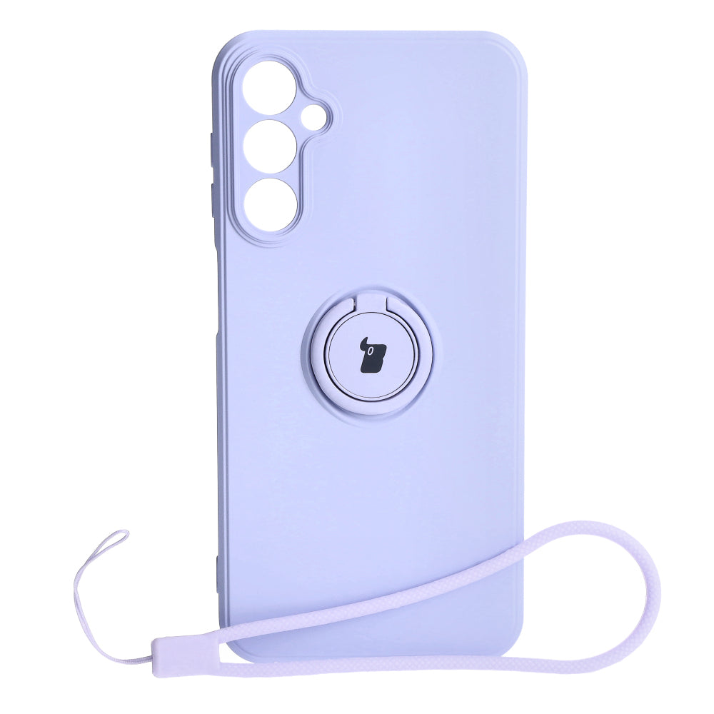 Schutzhülle Bizon Case Silicone Ring Sq für Galaxy A24, Hellviolett