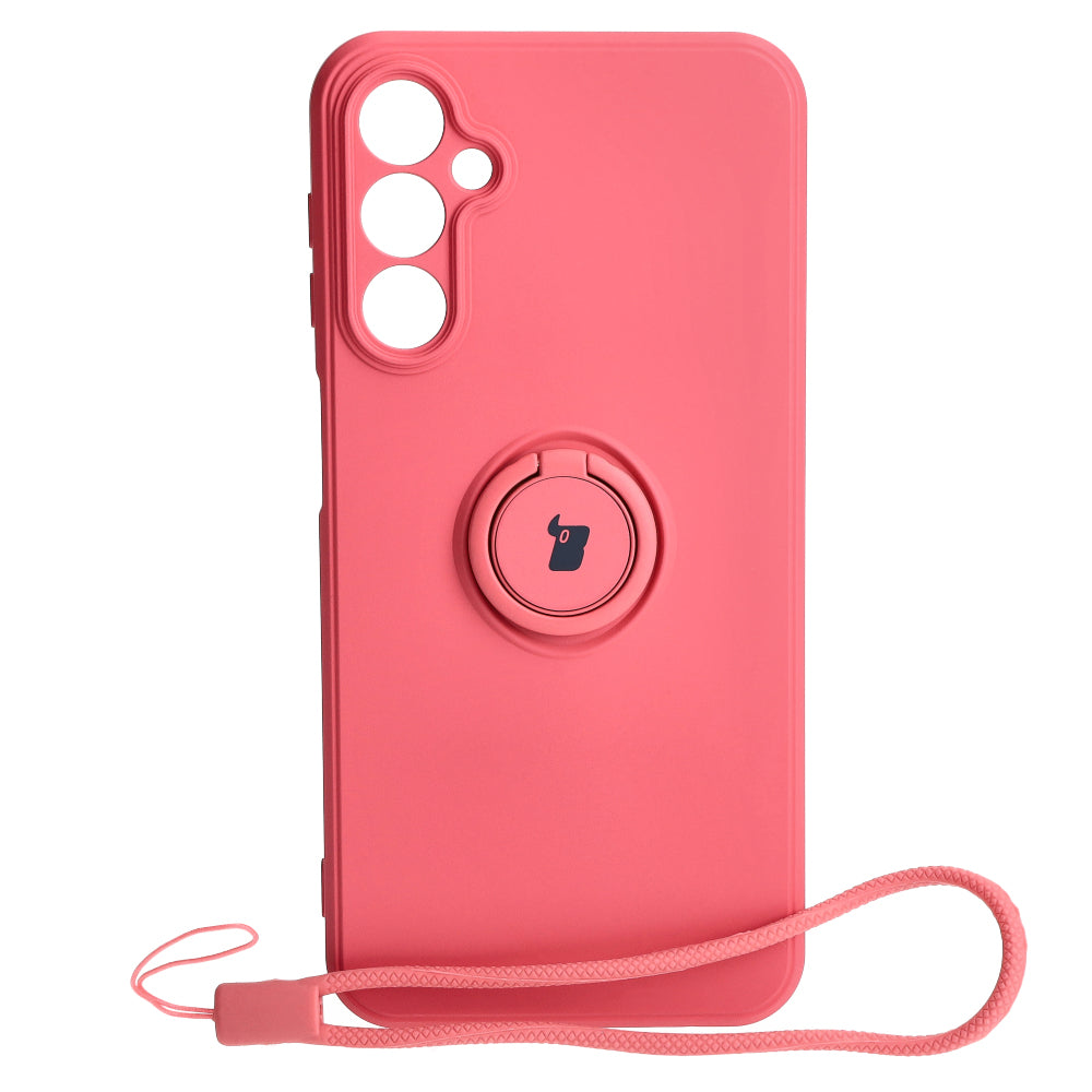 Schutzhülle Bizon Case Silicone Ring Sq für Galaxy A24, Dunkelrosa