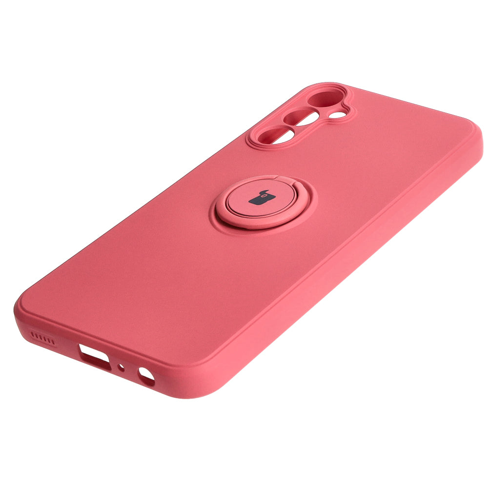 Schutzhülle Bizon Case Silicone Ring Sq für Galaxy A24, Dunkelrosa
