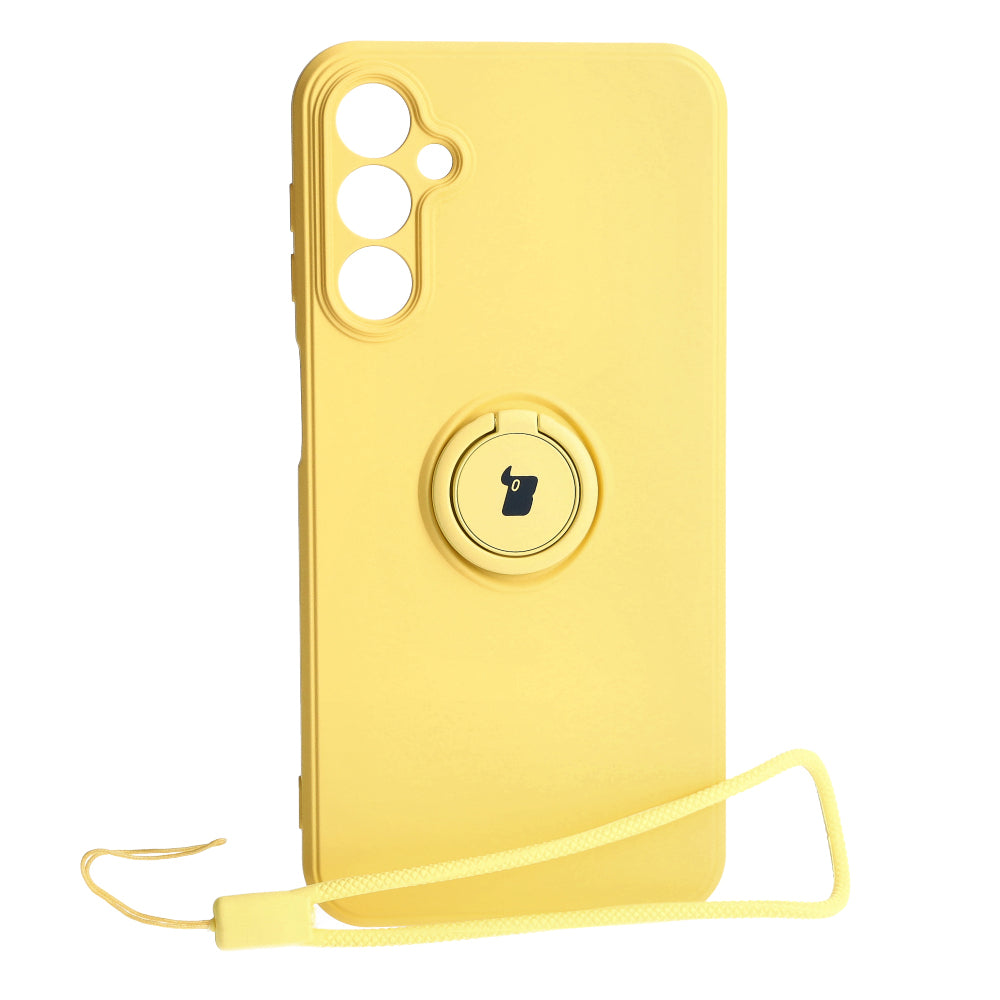 Schutzhülle Bizon Case Silicone Ring Sq für Galaxy A24, Gelb