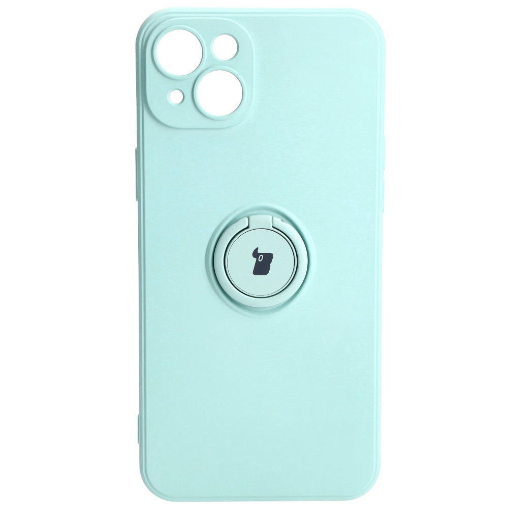 Schutzhülle Bizon Case Silicone Ring Sq für iPhone 15 Plus, Türkis